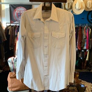 Ruddock Western Striped Button-Up Pearl Snap Shirt